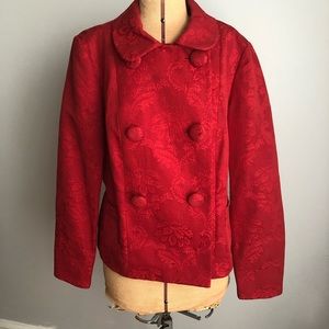 Talbots Red Double Breasted Formal Jacket, Medium